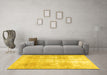 Machine Washable Persian Yellow Traditional Rug in a Living Room, wshtr3037yw