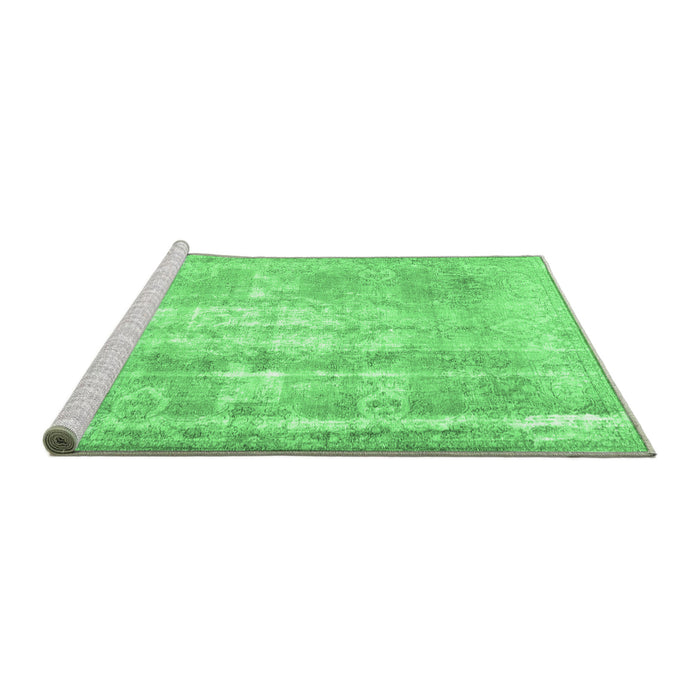 Sideview of Machine Washable Persian Emerald Green Traditional Area Rugs, wshtr3037emgrn
