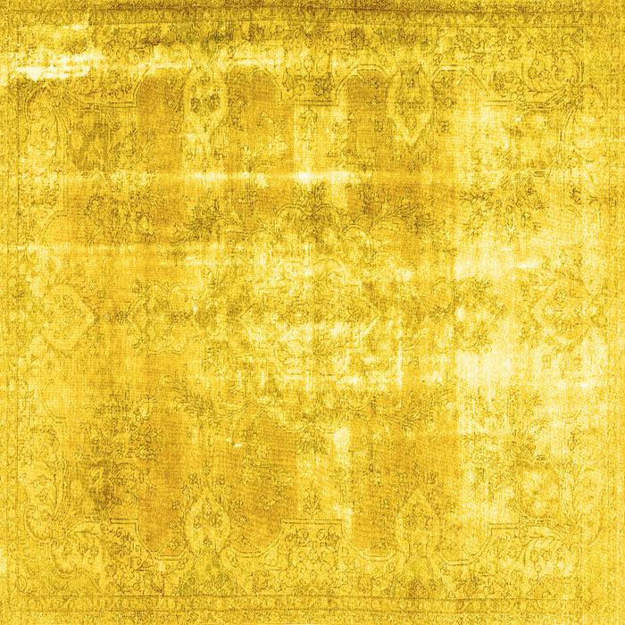 Square Persian Yellow Traditional Rug, tr3037yw