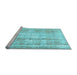 Sideview of Machine Washable Persian Light Blue Traditional Rug, wshtr3037lblu