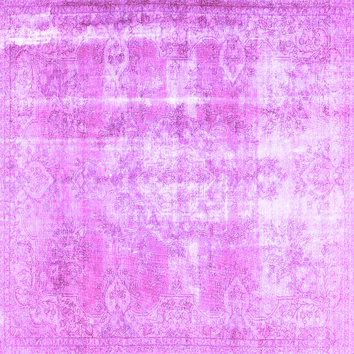 Square Machine Washable Persian Purple Traditional Area Rugs, wshtr3037pur