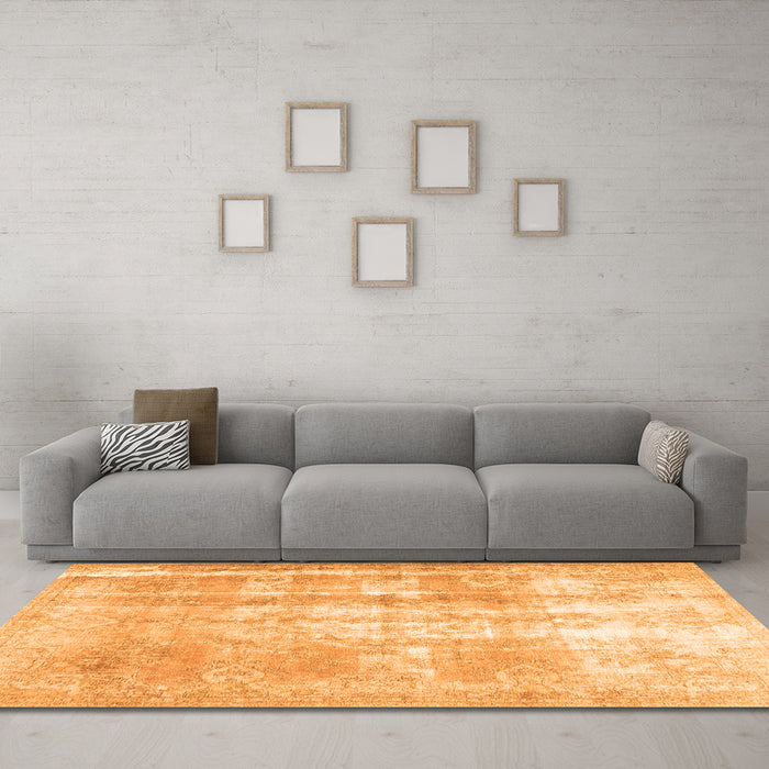 Machine Washable Persian Orange Traditional Area Rugs in a Living Room, wshtr3037org