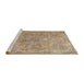 Sideview of Machine Washable Traditional Brown Sugar Brown Rug, wshtr3038