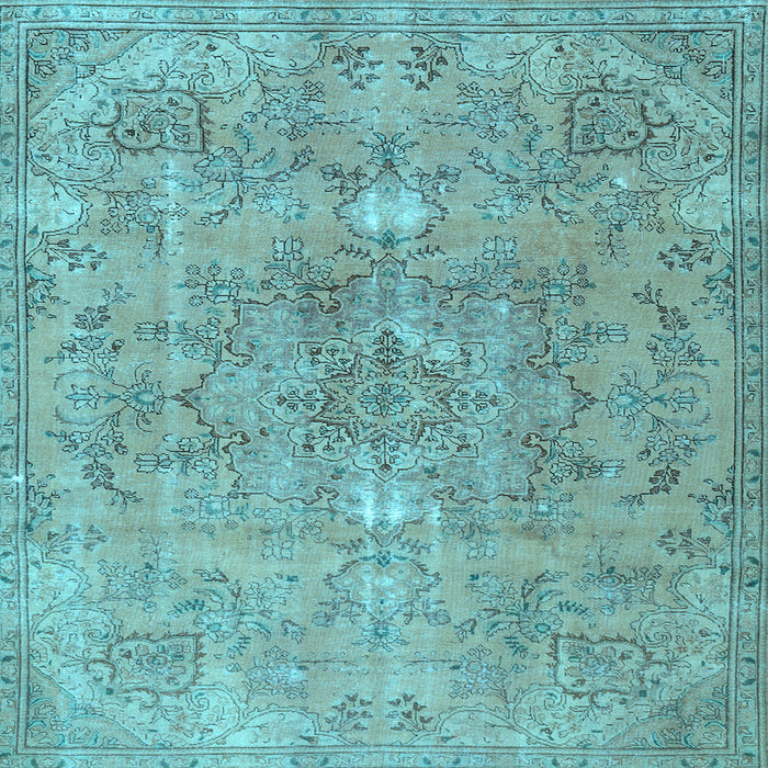 Square Machine Washable Persian Light Blue Traditional Rug, wshtr3038lblu