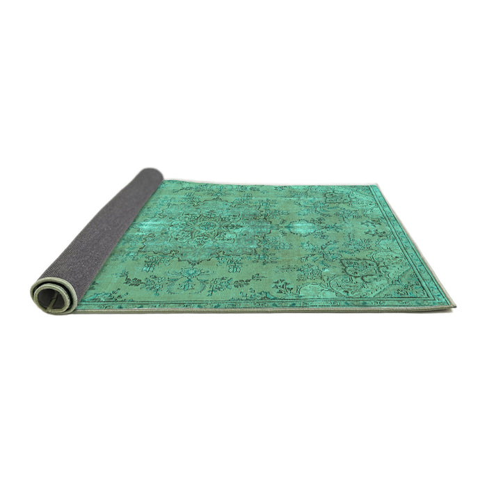 Sideview of Persian Turquoise Traditional Rug, tr3038turq