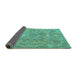 Sideview of Persian Turquoise Traditional Rug, tr3038turq