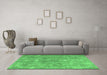 Machine Washable Persian Emerald Green Traditional Area Rugs in a Living Room,, wshtr3038emgrn