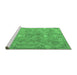 Sideview of Machine Washable Persian Emerald Green Traditional Area Rugs, wshtr3038emgrn