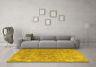 Machine Washable Persian Yellow Traditional Rug in a Living Room, wshtr3038yw