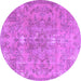 Round Persian Purple Traditional Rug, tr3038pur