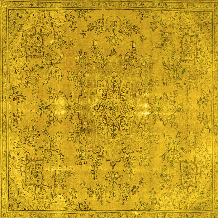 Square Persian Yellow Traditional Rug, tr3038yw