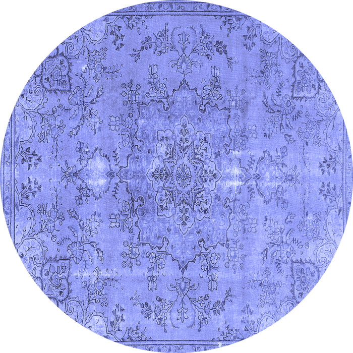 Round Persian Blue Traditional Rug, tr3038blu