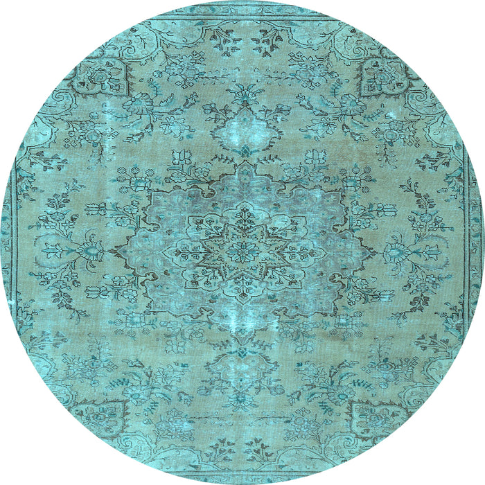 Round Persian Light Blue Traditional Rug, tr3038lblu