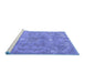 Sideview of Machine Washable Persian Blue Traditional Rug, wshtr3038blu