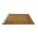 Sideview of Machine Washable Southwestern Brown Country Rug, wshtr3039brn