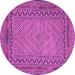 Round Southwestern Purple Country Rug, tr3039pur