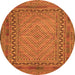 Square Southwestern Orange Country Rug, tr3039org