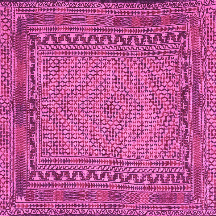 Square Machine Washable Southwestern Pink Country Rug, wshtr3039pnk