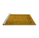 Sideview of Machine Washable Southwestern Yellow Country Rug, wshtr3039yw