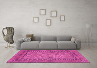 Machine Washable Southwestern Pink Country Rug, wshtr3039pnk