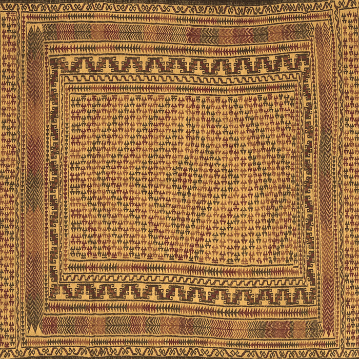 Square Machine Washable Southwestern Brown Country Rug, wshtr3039brn