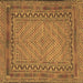 Square Machine Washable Southwestern Brown Country Rug, wshtr3039brn