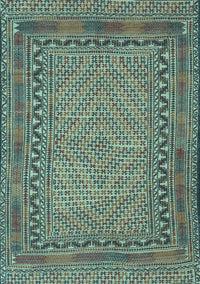 Southwestern Light Blue Country Rug, tr3039lblu