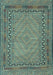 Southwestern Light Blue Country Rug, tr3039lblu