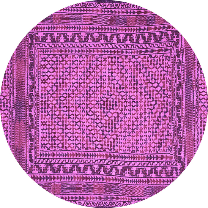 Round Machine Washable Southwestern Purple Country Area Rugs, wshtr3039pur