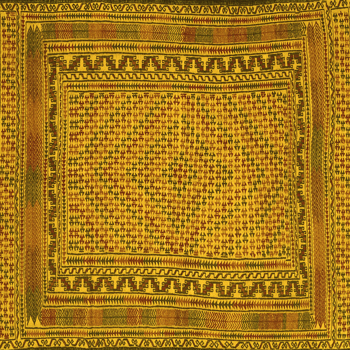 Square Southwestern Yellow Country Rug, tr3039yw