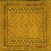 Square Southwestern Yellow Country Rug, tr3039yw