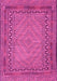 Machine Washable Southwestern Pink Country Rug, wshtr3039pnk