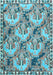 Animal Light Blue Traditional Rug, tr303lblu