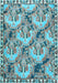 Machine Washable Animal Light Blue Traditional Rug, wshtr303lblu