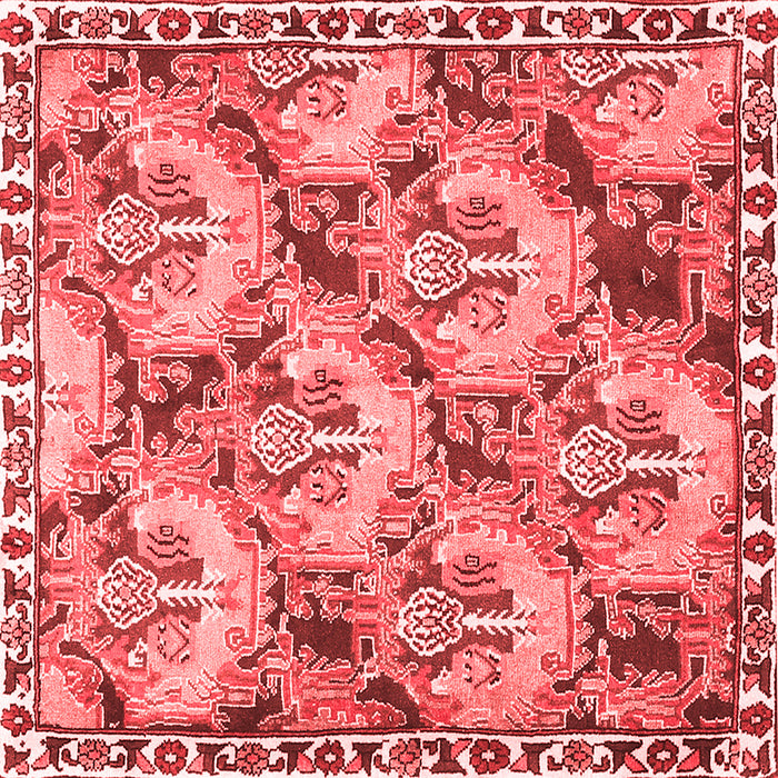 Machine Washable Animal Red Traditional Rug, wshtr303red