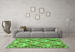 Machine Washable Animal Green Traditional Area Rugs in a Living Room,, wshtr303grn