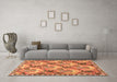 Machine Washable Animal Orange Traditional Area Rugs in a Living Room, wshtr303org