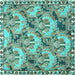 Square Animal Turquoise Traditional Rug, tr303turq