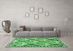 Machine Washable Animal Emerald Green Traditional Area Rugs in a Living Room,, wshtr303emgrn