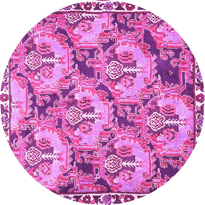 Round Machine Washable Animal Pink Traditional Rug, wshtr303pnk