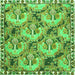 Round Machine Washable Animal Green Traditional Area Rugs, wshtr303grn