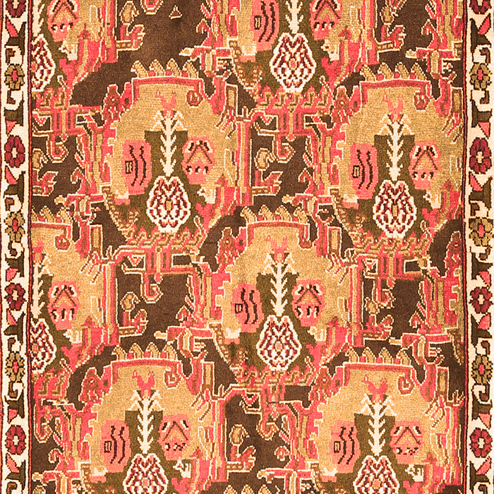 Serging Thickness of Machine Washable Animal Orange Traditional Area Rugs, wshtr303org