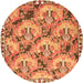 Square Animal Orange Traditional Rug, tr303org