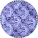 Round Machine Washable Animal Blue Traditional Rug, wshtr303blu