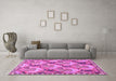 Machine Washable Animal Pink Traditional Rug in a Living Room, wshtr303pnk