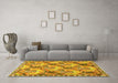 Machine Washable Animal Yellow Traditional Rug in a Living Room, wshtr303yw