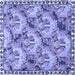 Square Machine Washable Animal Blue Traditional Rug, wshtr303blu
