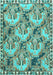 Animal Turquoise Traditional Rug, tr303turq