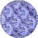 Round Animal Blue Traditional Rug, tr303blu