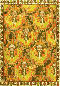 Animal Yellow Traditional Rug, tr303yw